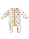 100% Organic cotton Pizza Print Romper/Bodysuit - Yellow