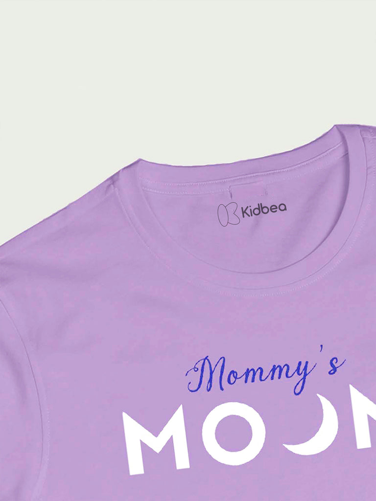 Kidbea Premium 100% Bamboo Ultra- Soft fabric Full Sleeve Baby Boys T-Shirt with Mommy's Moon Print - Lavender